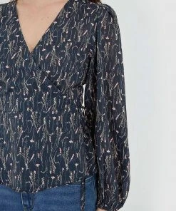 Forcast Nara Balloon Sleeve Wrap Top Navy -Deals The Style Setters Store http3A2F2Fstatic.theiconic.com .au2Fp2Fforcast 2895 9842241 6