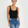 Forcast Tori Ribbed Knit Tank Top Black