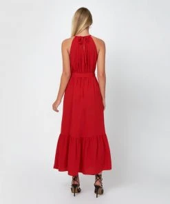 Forcast Dominique Halter Neck Peplum Hem Dress Red -Deals The Style Setters Store http3A2F2Fstatic.theiconic.com .au2Fp2Fforcast 2981 8301051 3