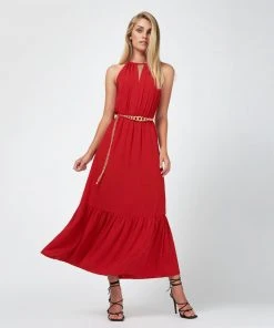 Forcast Dominique Halter Neck Peplum Hem Dress Red -Deals The Style Setters Store http3A2F2Fstatic.theiconic.com .au2Fp2Fforcast 2986 8301051 5