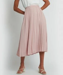 Forcast Cecilia Pleated Skirt Pale Blush
