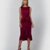 Forcast Maya Gathered Dress Wine