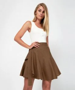 Forcast Adina Ruffle Wrap Mini Skirt Latte -Deals The Style Setters Store http3A2F2Fstatic.theiconic.com .au2Fp2Fforcast 3103 5401051 4