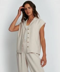 Forcast Abbigail V-Neck Collared Blouse Beige -Deals The Style Setters Store http3A2F2Fstatic.theiconic.com .au2Fp2Fforcast 3114 5331741 6