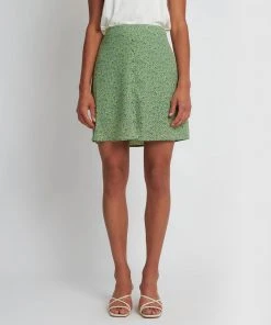 Forcast Arielle Button Mini Skirt Basil