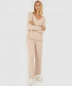 Forcast Lotus Straight Knit Pants Nude -Deals The Style Setters Store http3A2F2Fstatic.theiconic.com .au2Fp2Fforcast 3402 7962821 6