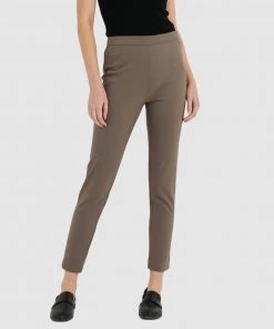 Forcast Malani Skinny Trousers Dark Taupe