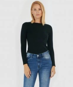 Forcast Tania Crew Neck Knit Dark Green