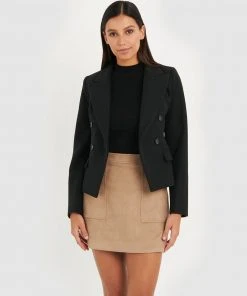 Forcast Cleo Cropped Jacket Black