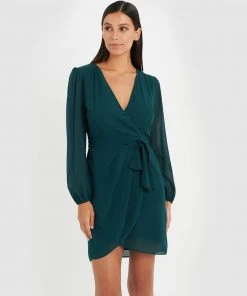Forcast Kimora Crossover Dress Teal
