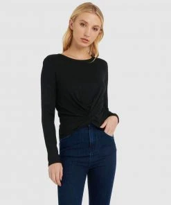 Forcast Xena Twist Front Top Black
