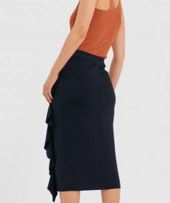 Forcast Demi Ruffle Midi Skirt Black -Deals The Style Setters Store http3A2F2Fstatic.theiconic.com .au2Fp2Fforcast 4215 8356611 4