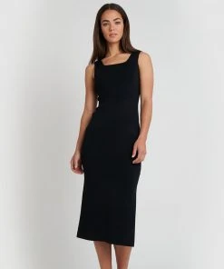 Forcast Marissa Scoop Neck Knit Dress Black