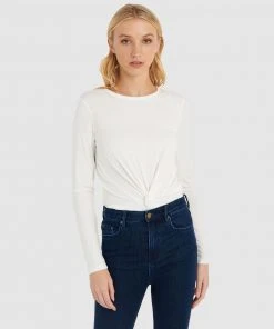 Forcast Xena Twist Front Top Ivory