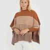 Forcast Hudson Stripe Knit Poncho Multi