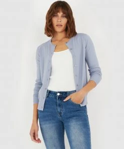 Forcast Joyce Knit Cardigan Zen Blue