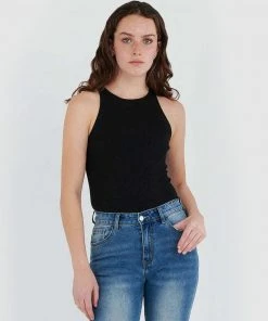 Forcast Amira Knit Top Black