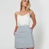 Forcast Brianna Mini Check Skirt Blue Silver