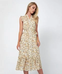 Forcast Sabine Tie Waist Dress Multi