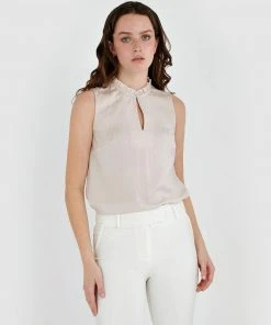 Forcast Paula Frill Neck Top Bone