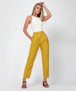 Forcast Ellen High Waist Carrot Fit Cropped Trousers Mustard -Deals The Style Setters Store http3A2F2Fstatic.theiconic.com .au2Fp2Fforcast 5029 4485151 3