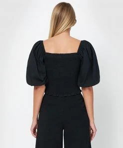 Forcast Serena Shirred Balloon Sleeve Blouse Black -Deals The Style Setters Store http3A2F2Fstatic.theiconic.com .au2Fp2Fforcast 5033 4602941 4