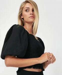 Forcast Serena Shirred Balloon Sleeve Blouse Black -Deals The Style Setters Store http3A2F2Fstatic.theiconic.com .au2Fp2Fforcast 5040 4602941 5