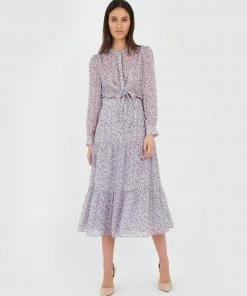 Forcast Dania Tie-Front Blouse Lavender