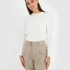 Forcast Ember Mock Neck Sweater Ivory