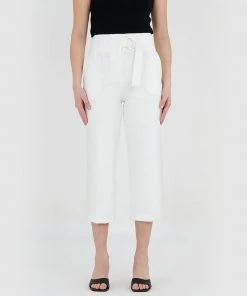 Forcast Rory High-Waisted Belted Pants Ivory