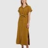 Forcast Jenny Shirt Dress Mustard