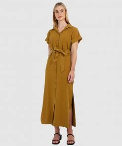 Forcast Jenny Shirt Dress Mustard