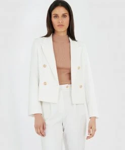 Forcast Sasha Double Breasted Jacket Ivory