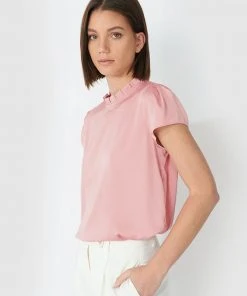 Forcast Lena Frilled Collar Shirt Pink