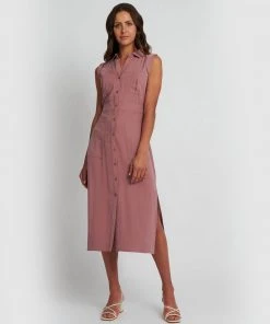 Forcast Jasmin Utility Dress Rose