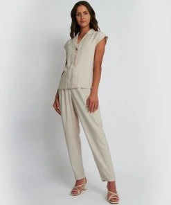 Forcast Abbigail High-Waisted Tapered Pants Beige -Deals The Style Setters Store http3A2F2Fstatic.theiconic.com .au2Fp2Fforcast 5832 7131741 6