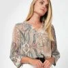 Forcast Yolanda Frill V-Neck Blouse Multi
