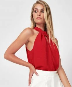 Forcast Dominique Halter Neck Keyhole Top Red -Deals The Style Setters Store http3A2F2Fstatic.theiconic.com .au2Fp2Fforcast 5867 7301051 4