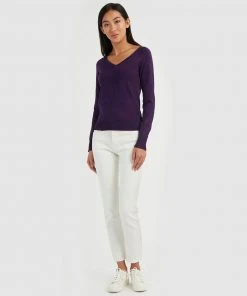 Forcast Chrissy V-Neck Knit Purple -Deals The Style Setters Store http3A2F2Fstatic.theiconic.com .au2Fp2Fforcast 5910 2868821 4