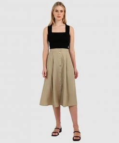 Forcast Megan Button-Up Skirt Safari -Deals The Style Setters Store http3A2F2Fstatic.theiconic.com .au2Fp2Fforcast 5958 8688421 4