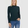 Forcast Brooke Mock Neck Knit Dark Green