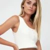 Forcast Alba Knit Rib Top Ivory