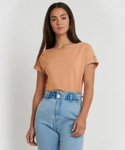 Forcast Tyler Round Neck Blouse Muted Clay