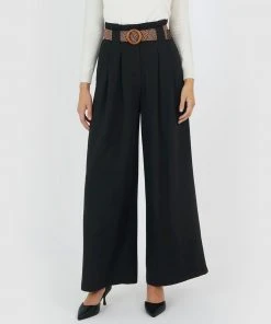Forcast Hattie Wide Leg Trousers Black