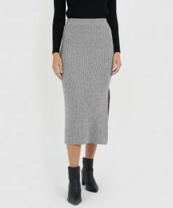 Forcast Gloria Split Knit Skirt Grey -Deals The Style Setters Store http3A2F2Fstatic.theiconic.com .au2Fp2Fforcast 6416 9447921 7