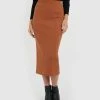Forcast Joanna Knit Skirt Tan