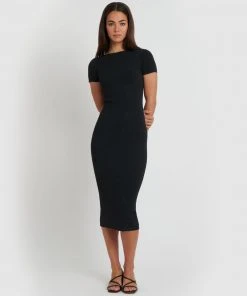 Forcast Jaylene Reversible Knit Dress Black