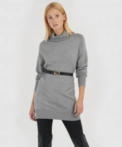 Forcast Kristy Tunic Knit Top Mid Charcoal