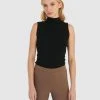 Forcast Logan Ribbed Knit Top Black