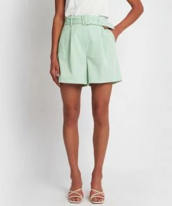 Forcast Harlow Belted Shorts Mint